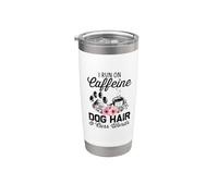 Je cours sur les poils de chien à la caféine et les mots cuss Gobelet isotherme en acier inoxydable double paroi