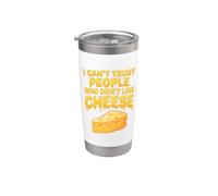 Je ne peux pas faire confiance à ceux qui n'aiment pas le fromage Funny Snack Lover Gobelet isotherme en acier inoxydable double paroi