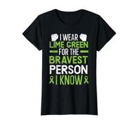 Je Porte du Vert Citron pour la Personne la Plus courageuse Que Je connaisse T-Shirt Graphique avec Valeur, Femme, Noir, XS