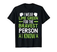 Je Porte du Vert Citron pour la Personne la Plus courageuse Que Je connaisse T-Shirt Graphique avec Valeur, Homme, Noir, L