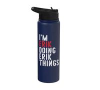 Je suis Erik et je fais des choses avec Erik Stainless Steel Insulated Water Bottle