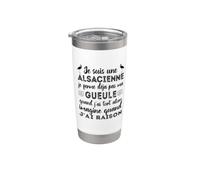 Je Suis Une Alsacienne Humour Femme Alsace Cadeau Gobelet isotherme en acier inoxydable double paroi