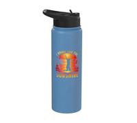 Je t'apporte le soleil, le vintage, le surf, la plage, le soleil, le palmier Stainless Steel Insulated Water Bottle