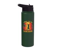 Je t'apporte le soleil, le vintage, le surf, la plage, le soleil, le palmier Stainless Steel Insulated Water Bottle
