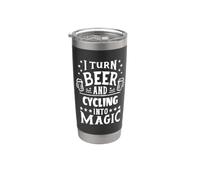 Je transforme la bière et le cyclisme en cycliste magique drôle Gobelet isotherme en acier inoxydable double paroi