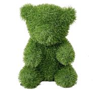 Jeamis Œuvre d'art innovante - Figurines en gazon synthétique - Ours en peluche - Décoration de jardin - Ours assis - 35 cm