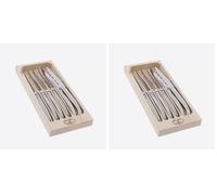 Jean Dubost Laguiole 97600 Set de 6 Couteaux Steak Tout Inox, Argent (Lot de 2)