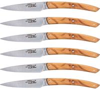 Jean Dubost Laguiole Set 6 pcs. couteau, bois d'olivier