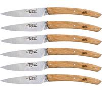 Jean Dubost Laguiole Set de 6 couteaux, bois de chêne
