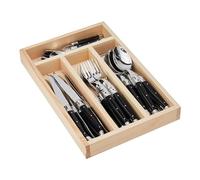 Jean Dubost pièce Set de couverts en Quotidiennes avec poignées en un plateau 24 Piece noir