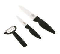 Jean Dubost Ensemble de couteaux de cuisine Créations 1/10533 Manche céramique noir Set de 3 pièces