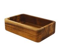 Jean & Len Organiseur en bois d'acacia, 18x12x5 cm | Rangement élégant pour cosmétiques, accessoires & bureau, au veinage unique, boîte de rangement durable