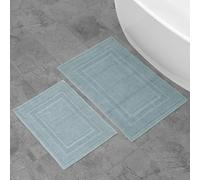 Jean Pierre - Tapis de Bain Stonewash Racetrack | Coton | Décoration de Salle de Bain de qualité supérieure | Lavable en Machine | Très Absorbant | Lot de 2 | Mesure 43,2 x 61 cm et 53,3 x 86,4 cm |