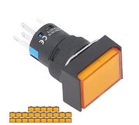 Jeanoko Bouton Poussoir momentané 16 Mm avec Lumière (Jaune) | Matériau ABS, résistant aux chocs, adapté à l\'automatisation, broches en laiton, conductivité stable