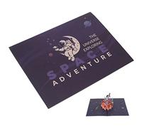 Jeanoko Carte D'anniversaire 3D Pop-up au Design Exquis D'astronaute pour Enfants, Carte de Vœux en Papier épais avec Enveloppe 20 X 15 Cm