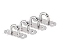 Jeanoko Crochets Ovales en Acier Inoxydable 304, Crochets à œil Solides et Durables pour la Fixation de Cordes et de Fils D'acier, Utilisation Extérieure ou Intérieure, Argent 4 Pièces
