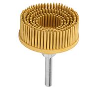 Jeanoko Disque en Poils D'émeri de 2 Pouces, Brosse Abrasive en Caoutchouc, Roue de Polissage pour L'élimination de la Rouille, Convient à la Perceuse électrique pour la Finition du Métal, 1 X (Jaune)