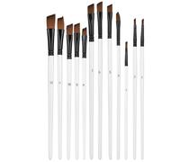 Jeanoko Ensemble de pinceaux 12 pièces Pinceau d'artiste Pointe Fine Ensemble de pinceaux Aquarelle Pinceau de Peinture à l'huile pour Peinture à l'huile Aquarelle Acrylique(Obliqu