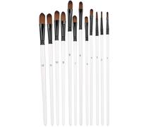 Jeanoko Ensemble de pinceaux 12 pièces Pinceau d'artiste Pointe Fine Ensemble de pinceaux Aquarelle Pinceau de Peinture à l'huile pour Peinture à l'huile Aquarelle Acrylique(Plat Rond) Paintbrush