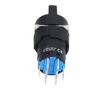 Jeanoko Interrupteur à Bouton Autobloquant avec Contacts Argentés pour équipement Industriel, Sélecteur Rotatif Rond de 16mm, 25 Pièces (AC220V)