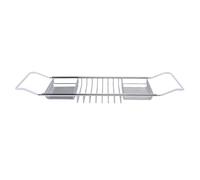 Jeanoko Plateau de Baignoire en Acier Inoxydable, Conception Extensible | Matériau durable, Longueur réglable de 63,5 à 97,5 cm, Idéal pour organiser les articles de bain