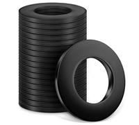 Jeboler Lot de 25 rondelles M10, noires, en acier inoxydable DIN 125 A2 V2A, rondelles de carrosserie plates, pour vis, écrous et tige filetée