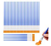 Jecdfs 30pcs Pinceaux Plats 8 Mm pour Peinture Pinceaux Peinture | Petits Pinceaux Plats d'artiste Pinceaux pour les détails et la peinture d'art,Poils Synthétiques et Poignée en Plastique