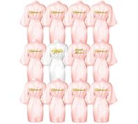 Jecery, 12 robes pour enterrement de vie de jeune fille, robes de demoiselles d'honneur, kimono avec paillettes dorées