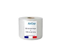 Jeco - 1 rouleau de film papier bulle Aircap 50cm x 100m tri-couche avec film barrière gain de place recyclable