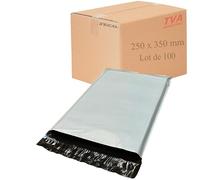 Jeco - Lot de 100 Enveloppes plastique d'expédition opaques 250x350 mm, pochettes plastifiées VAD 25x35cm 50 microns. Légère, solide, inviolable et imperméable