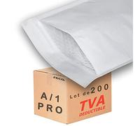 Jeco - Lot de 200 enveloppes à bulles d'air kraft blanches taille A/1 int.100 x 165 mm pochettes matelassées d'expédition PRO