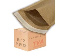 Jeco - Lot de 200 enveloppes à bulles d'air taille B/2 int. 120 x 215 mm pochettes kraft marron matelassées d'expédition PRO