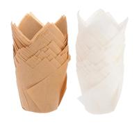 JECOMPRIS 100 Caissettes à Cupcakes en Papier Tulipe Jetables Supportent la Chaleur Uniformément 100pcs pour Petits Gâteaux et Glaces à Domicile ou Centre Commercial