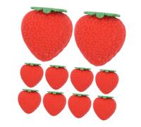 JECOMPRIS 100 Pièces Gomme pour Bureau Rouge en TPR Forme Fraise Miniature Kawaii, Résistante à l'usure, pour Sessions D'étude des Élèves et Correction de Marques de Crayon