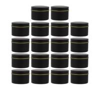 JECOMPRIS 18 Pcs Boîte à Bougies en Fer-Blanc Ronde Noire de 4 Oz Couvercle, Surface Lisse et Résistante Chaleur, pour Décoration de Banquet
