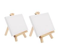 JECOMPRIS 2 Ensembles Chevalet Mini en Bois Stable et Réglable Cadre Blanc pour Tableau, Support de Dessin Pliable pour Exposition et Loisirs Créatifs