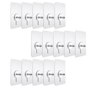 JECOMPRIS 20 Pièces Crochets Adhésifs avec Tige Filetée | Acrylique, Surfaces Dures et Murs Solides, pour Cadre Photo et Parapluie, Supporte Plus de 5kg