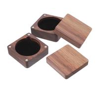 JECOMPRIS Boîte de Présentation 2 Pièces pour Pièce Commémorative et Badge | Rangement Compact, Protège de L’humidité Insectes, Grain de Noyer Distinctif, Collection Personnelle