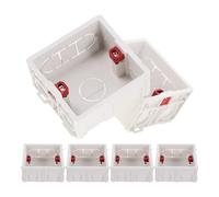 JECOMPRIS Boîte de Prise Électrique Murale en Pvc Blanc 86 Type, Lot de 6 Pièces, Installation Facile, Résistante aux Intempéries pour Usage Intérieur et Extérieur