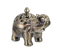 JECOMPRIS Brûleur De Parfum Éléphant en Métal Noir, Design Haut sur Pied, Aromathérapie pour Bureau Et Salon, Accessoire Décoratif Unique pour Intérieur Élégant