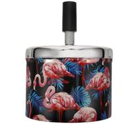 Jecompris Cendrier Rotatif À Extinction Automatique En MéTal Avec Couvercle Poussoir Anti Odeur Pour La Maison Et Le Bureau Cadeau Souvenir Unique