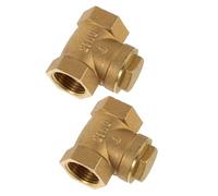 JECOMPRIS Clapet Anti-retour en Cuivre à Filetage Femelle 1/2 Dn15, Vanne Unidirectionnelle 2pcs pour Protection Anti-refoulement Système Plomberie Maison et Industrie
