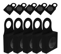 JECOMPRIS Coffret de 25 Boîtes Présents en Papier Kraft Noir Poignée Portable, Décoration Élégante pour Bouteilles de Vin et Whisky Lors D'événements Spéciaux