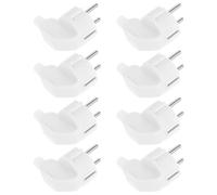 JECOMPRIS Connecteur D'alimentation Européen Recâblable 8pcs, Deux Broches Rondes, Plastique et Métal, Durabilité Élevée pour Remplacement Électrique DIY