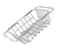 JECOMPRIS Égouttoir Vaisselle INOX Extensible pour Évier, Acier Inoxydable Argenté, Rangement et Drainage Faciles, Étagère Cuisine Simple
