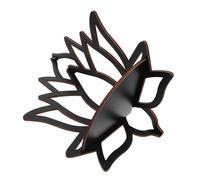 JECOMPRIS Étagère Murale d'angle en Bois Sombre Sculpté Forme Lotus pour Bougies, Étagère Flottante Décorative Motif Ajouré Délicat, Rangement Élégant pour Salon