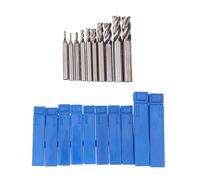 JECOMPRIS Jeu De 10 Fraises À Manche Droit En Acier Rapide 4 Flûtes Fraises À Bout Carré Pour Fraiseuse Coupe Haute Vitesse Diamètres 2-10 Mm Outils De Fraisage Cnc Pour Aluminium Bois Acier