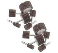 JECOMPRIS Lot de 12 Têtes de Meulage à Lamelles pour Métal et Meubles, Roue de Polissage Cylindrique Marron Tige, Accessoires pour Ponçage Flexible et Élimination de Rouille