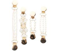 JECOMPRIS Lot de 4 Pinces à Pull en Alliage Perles, Clips de Serrage Décoratifs pour Col de Chemise, Châle et Cardigan, Accessoires Féminins Polyvalents pour Maintien Antidérapant et Usage