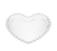 JECOMPRIS Plateau De Service En Forme De Cœur 6.89X5.91X0.79 Pouces Assiette Coeur Verre Pour Fruits Secs Collations Bonbons Et Présentation Décorative